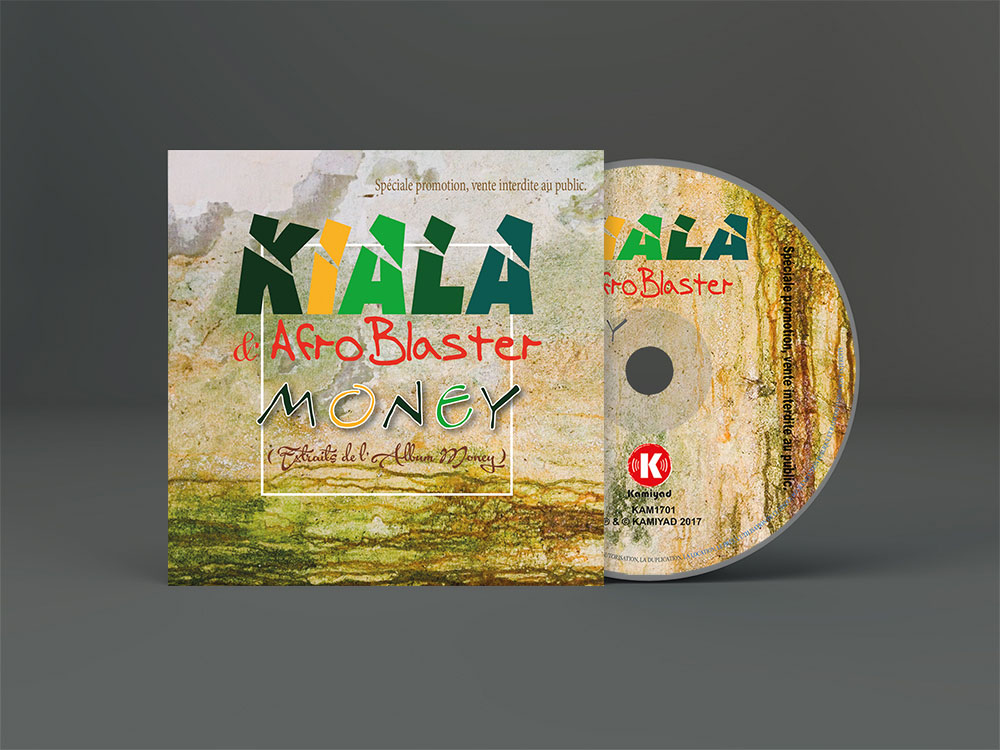 Packaging CD carton de Kiala & AfroBlaster - Production Kamiyad France - Afrobeat - Cover design Babatunde Banjoko